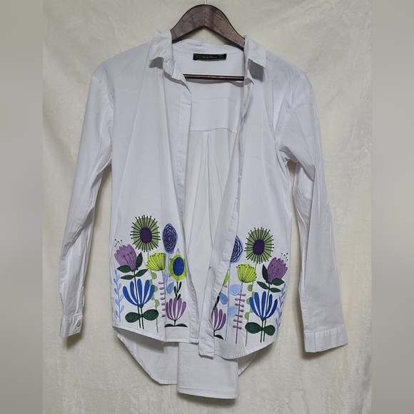 No Problem Women's Floral Embroidered Blouse Size S - Picture 1 of 3